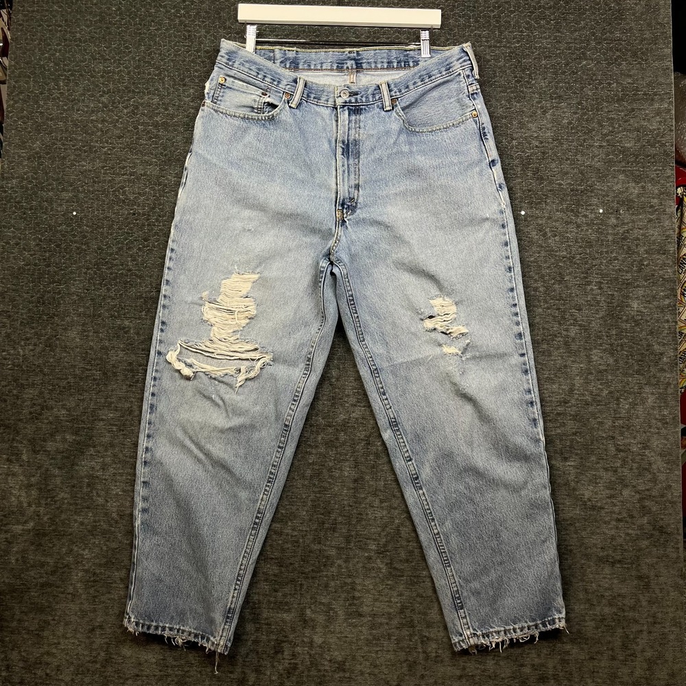 Levi's 560 Straight Jeans Men 38X30 Blue Good Relaxed Distressed Denim